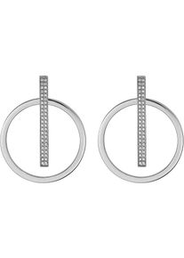 C-Collection, Damen Ohrstecker, Silber / Weiß
