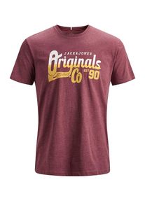 Jack & Jones JACK & JONES, Herren T-Shirt, Orange / Merlot / Weiß