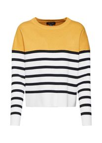 New Look, Damen Pullover, Navy / Goldgelb / Wei&szlig;