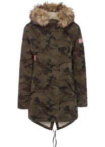 Superdry, Damen Parka 'CLASSIC ROOKIE FISHTAIL', Braun / Khaki / Schwarz
