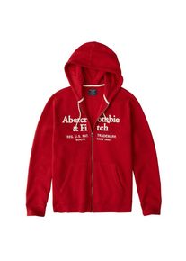 Abercrombie & Fitch Abercrombie & Fitch, Herren Sweatjacke 'CORPORATE LOGO FZ RED', Rot