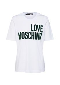 Love Moschino, Damen Shirt 'MAGLIETTA M/C ST. LOGO ERBOSO', Weiß