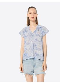 GAP, Damen Bluse 'SS RFL ZEN PRT', Blau / Weiß