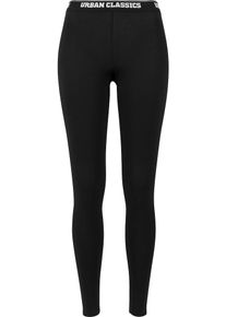 Urban Classics, Damen Logo Leggings, Schwarz / Weiß