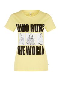 Q/S Designed By, Damen T-Shirt, Hellgelb