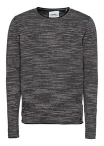 EDC by Esprit, Herren Pullover 'NOOS plated cnk', Basaltgrau / Graumeliert