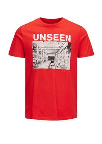 Jack & Jones JACK & JONES, Herren T-Shirt, Grau / Rot / Weiß