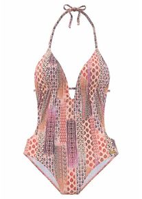Lascana, Damen Monokini, Hellgrau / Lachs