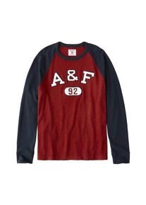 Abercrombie & Fitch Abercrombie & Fitch, Herren Sweatshirt 'LS TECH PLATED 4CC', Burgunder