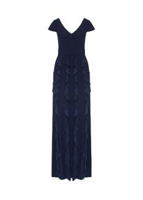 Apart, Damen Abendkleid mit V- Ausschnitt vorne und hinten, Nachtblau
