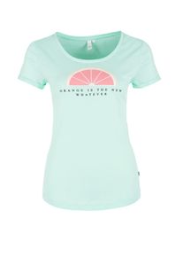 Q/S Designed By, Damen T-Shirt, Mint / Pink