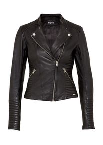 tigha, Damen Lederjacke im Bikerstil 'Nashua', Schwarz