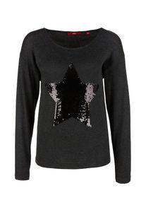 s.Oliver RED LABEL, Damen Langarmshirt, Schwarzmeliert