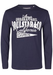 Soulstar, Herren Longsleeve, Blau / Weiß