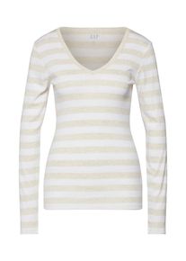 GAP, Damen Shirts 'V-LS FAV VNK STR', Creme / Offwhite