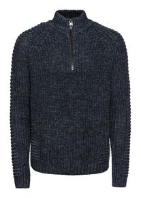 Jack & Jones JACK & JONES, Herren Pullover 'JCOKENDALL KNIT HALF ZIP', Navy