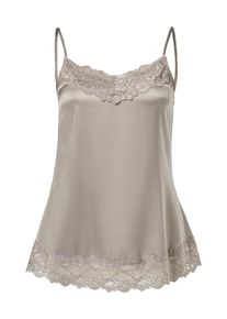 Hallhuber, Damen Seiden-Lingerie-Top mit Spitze, Beige