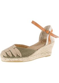 Toni Pons, Damen Keilsandaletten, Beige / Cognac / Khaki