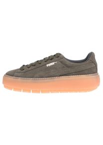 Puma, Damen Platform Trace Sneaker, Oliv / Koralle