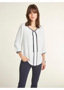 Heine, Damen Blusen 'Chiffonbluse', Weiß