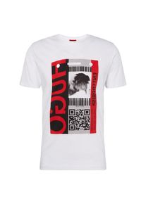 Hugo, Herren Shirt 'Didentity 10103774 01', Grau / Rot / Wei&szlig;