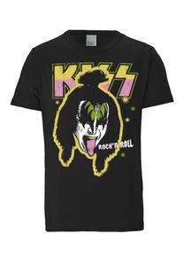 logoshirt, Herren T-Shirt 'Kiss', Grün / Lila / Schwarz / Weiß