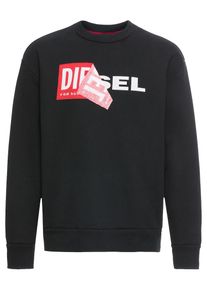 Diesel, Herren Sweatshirt 'S-SAMY', Rot / Schwarz / Weiß
