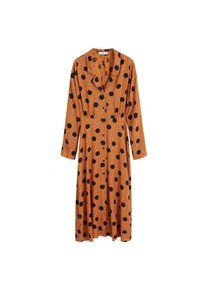 Mango, Damen Kleid 'Luni', Karamell / Schwarz