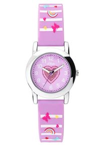 s.Oliver, Mädchen Uhr 'SO-3725-PQ', Hellblau / Gelb / Lila / Weiß