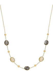 Christ, Damen Kette '87482286', Gold / Dunkelgrau / Perlweiß
