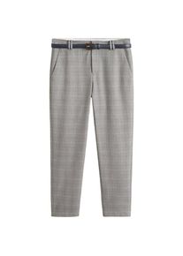 Mango, Damen Hose 'David4', Graumeliert / Kirschrot / Naturweiß