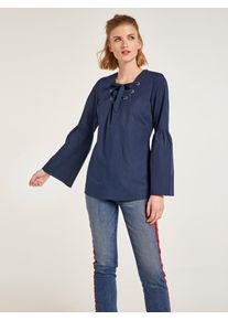 Heine, Damen Bluse, Dunkelblau