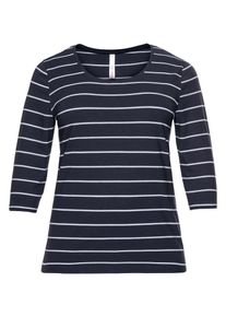 sheego Casual, Damen Shirt, Marine / Weiß