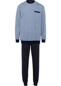 Schiesser, Herren Pyjama, Navy / Rauchblau