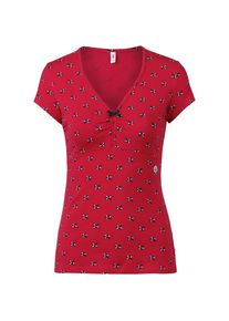 Blutsgeschwister, Damen Shirt 'Lucky Frontluke', Dunkelrot
