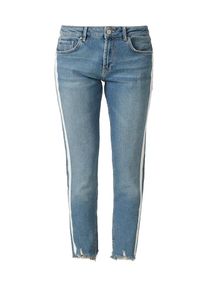Q/S Designed By, Damen Jeans 'Megan Girlfriend', Blue Denim / Wei&szlig;