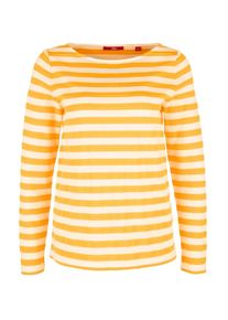 s.Oliver RED LABEL, Damen Langarmshirt, Safran / Weiß