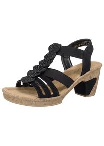 Rieker, Damen Sandaletten, Schwarz