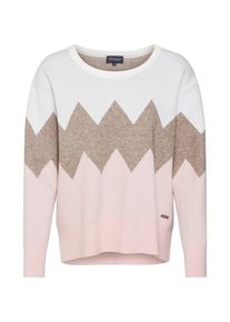 Broadway NYC FASHION, Damen Pullover 'Kaitlyn', Grau / Rosa / Weiß