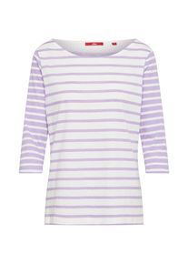 s.Oliver RED LABEL, Damen T Shirt, Lila / Naturwei&szlig;