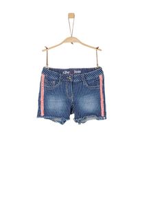 s.Oliver Junior, Mädchen Shorts 'Suri', Blue Denim / Lachs / Weiß