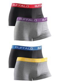 Buffalo, Herren Baumwoll-Hipster (4 Stck.), Gelb / Grau / Rot / Schwarz