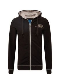 Tom Tailor, Herren Sweatjacke 'sweat jacket with hood', Kitt / Schwarz