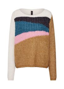 Y.A.S, Damen Pullover 'Yasbaila', Himmelblau / Hellbraun / Hellpink / Schwarz / Weiß
