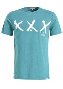 Khujo, Herren T-Shirt 'Uslo Tripplex', Jade / Weiß