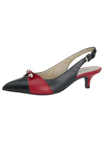 Heine, Damen Slingpumps, Rot / Schwarz