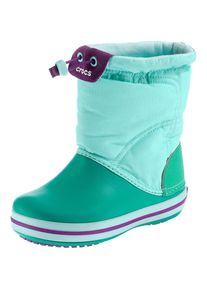 Crocs, M&auml;dchen Winterstiefel 'Crocband LodgePoint', T&uuml;rkis / Gr&uuml;n / Dunkellila