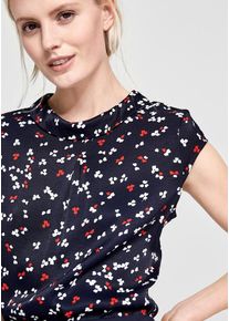 s.Oliver BLACK LABEL, Damen Bluse, Nachtblau / Rot / Weiß