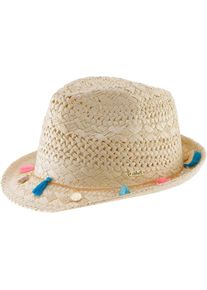 Chillouts, Damen Trilby Strohhut 'Formosa', Beige / Blau