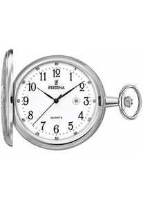 Festina, Herren Taschenuhr 'F2023/1' (Set, 2 tlg.), Silber